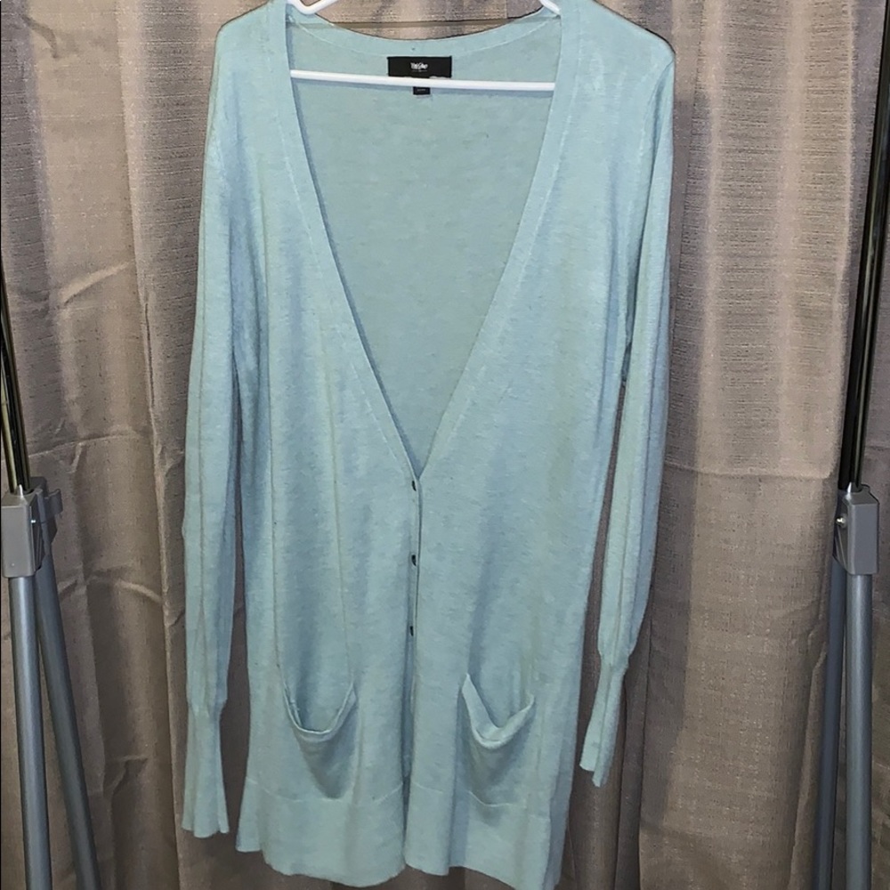 Extra long v neck button down